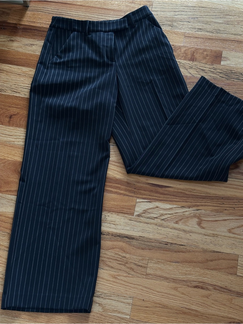 Express pinstripe relaxed mid rise trousers